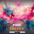 Pink Energy 4K wallpaper with vivid magenta, cyan and gold abstract paint