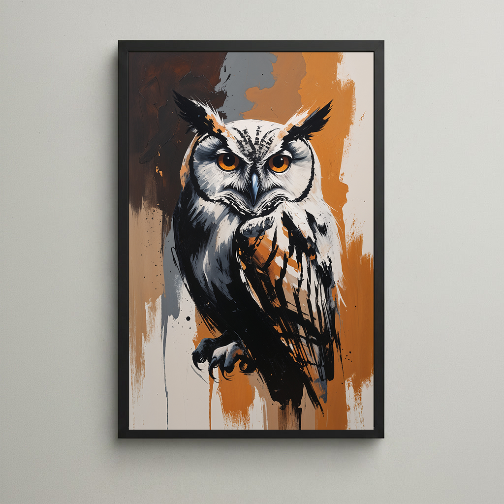 Abstract Great Horned Owl Wall Art Print | Digital Download