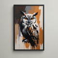 Abstract Great Horned Owl Wall Art Print | Digital Download