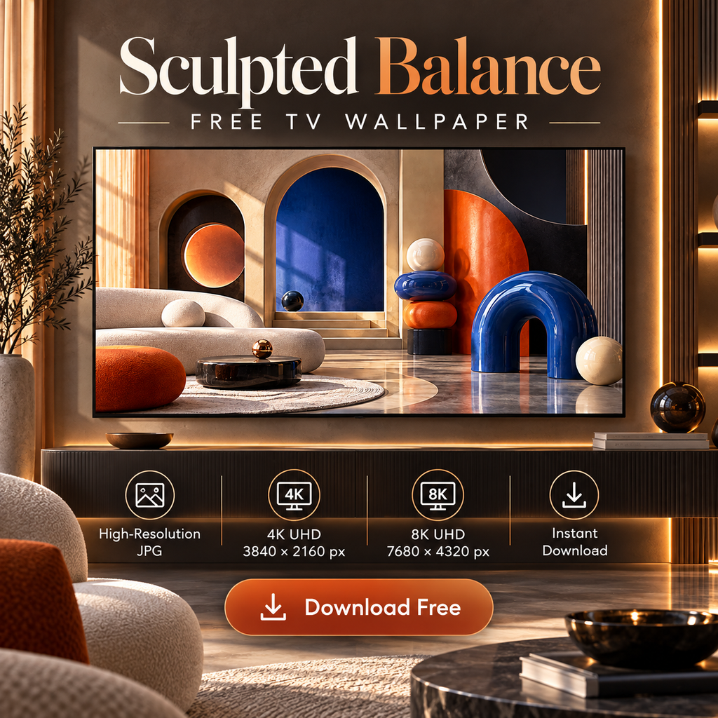 Sculpted Balance – Free 4K & 8K TV Wallpaper