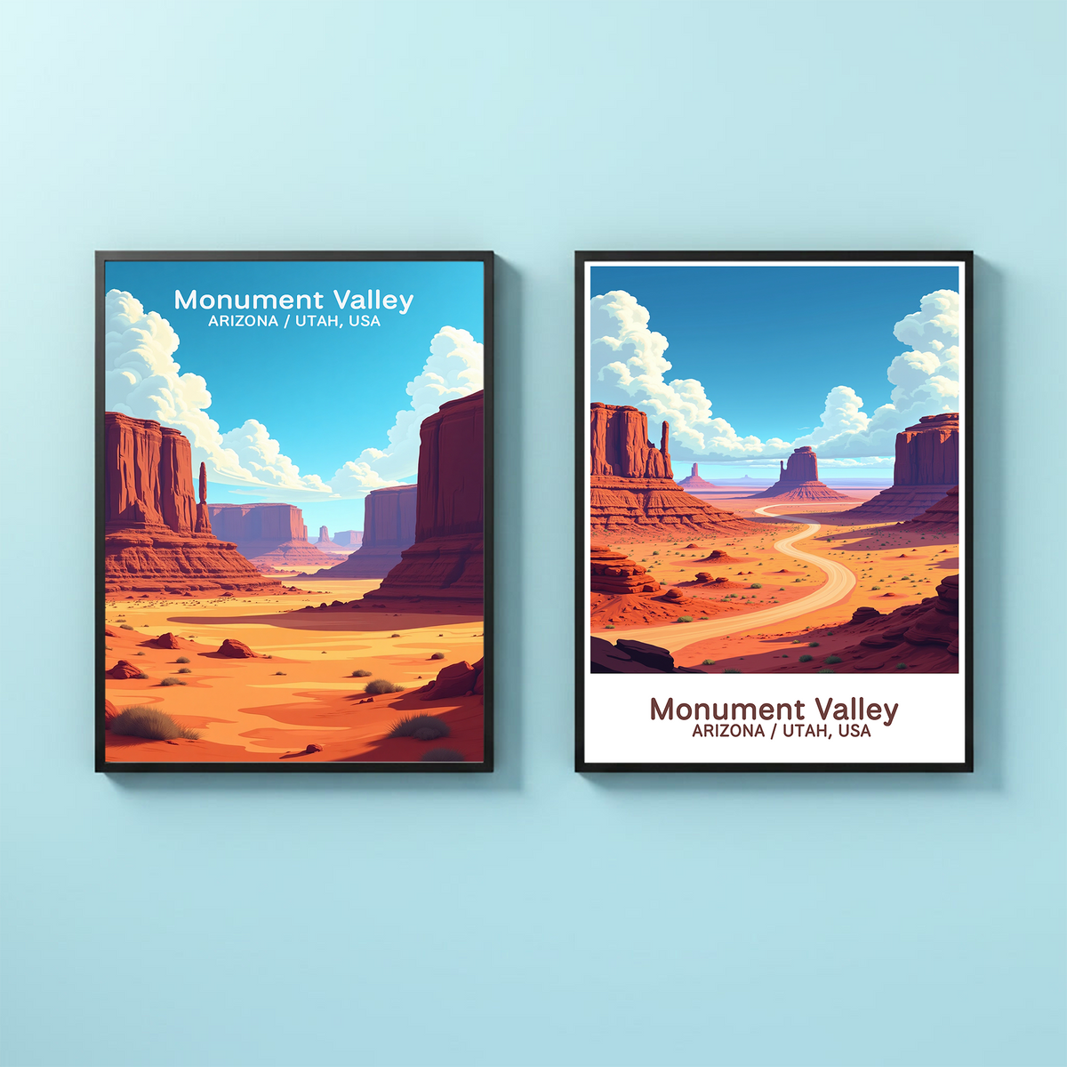 Monument Valley travel poster wall art by Reflectionare