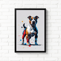 Geometric Staffordshire Bull Terrier Art Print | Digital Download