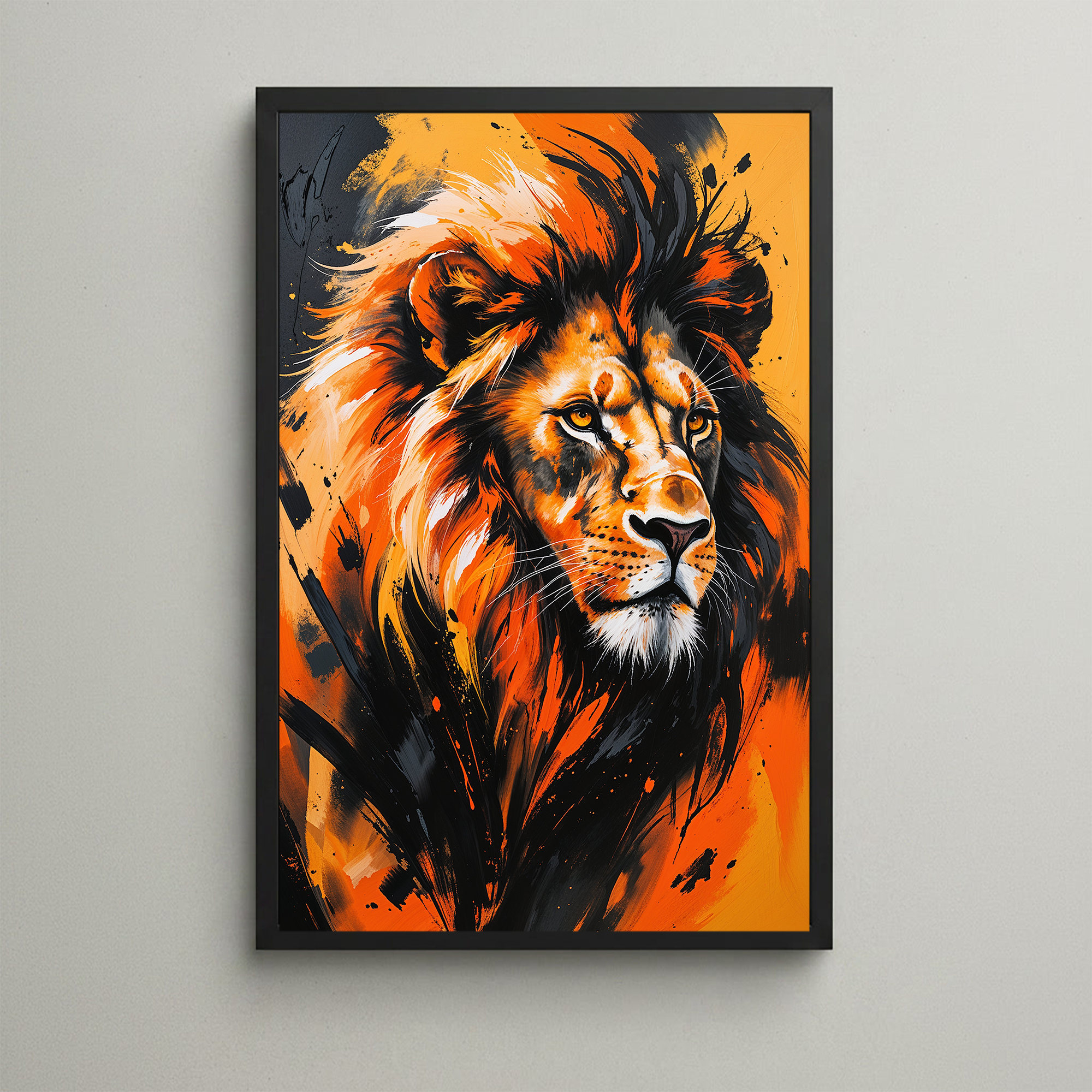 Abstract Lion Portrait Wall Art | Digital Download