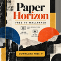 Paper Horizon free 4K and 8K TV wallpaper preview with abstract paper collage shapes