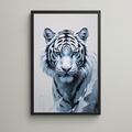 Abstract White Tiger Blue Eyes Wall Art | Digital Download
