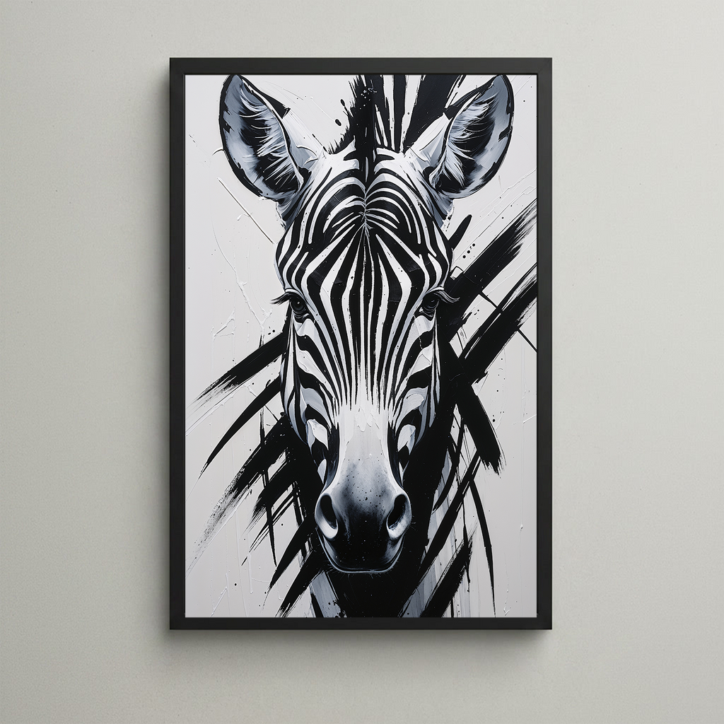 Abstract Zebra Portrait Wall Art Print | Digital Download