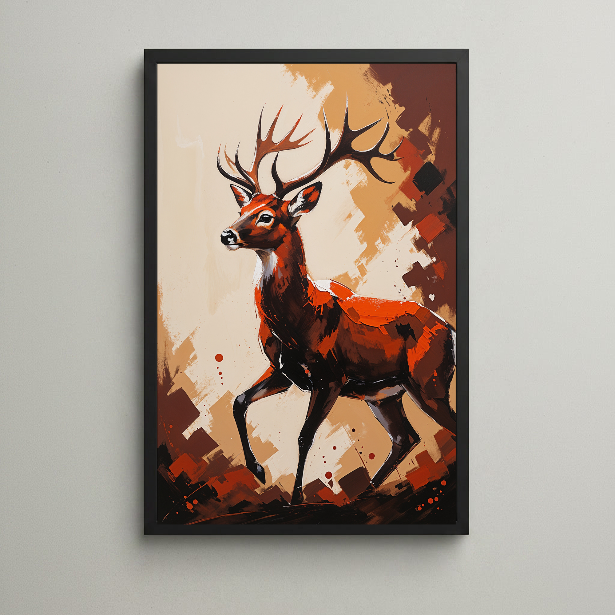 Abstract Stag Deer Full Body Wall Art | Digital Download