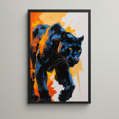 Abstract Black Panther Wall Art Print