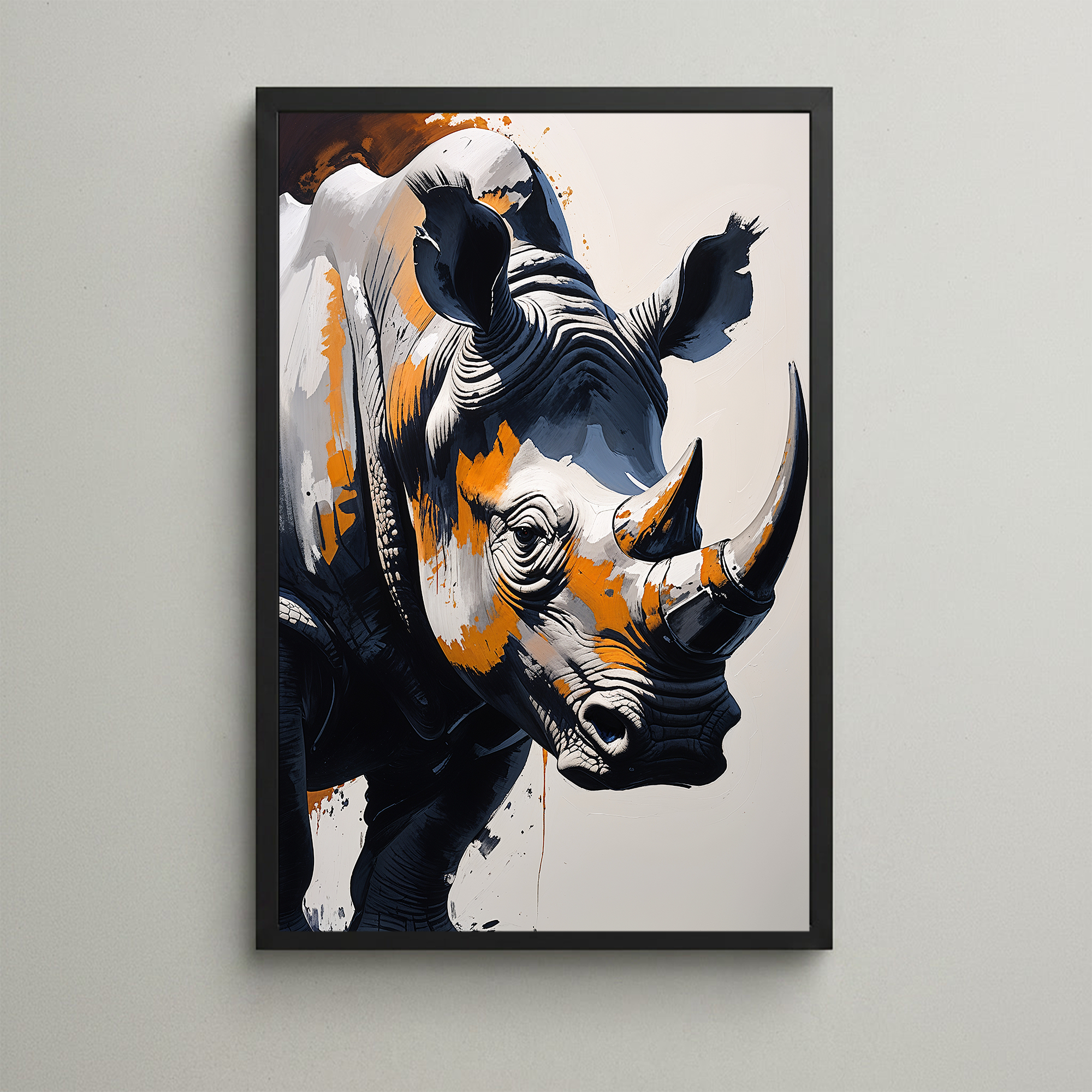 Abstract Rhino Portrait Wall Art | Digital Download