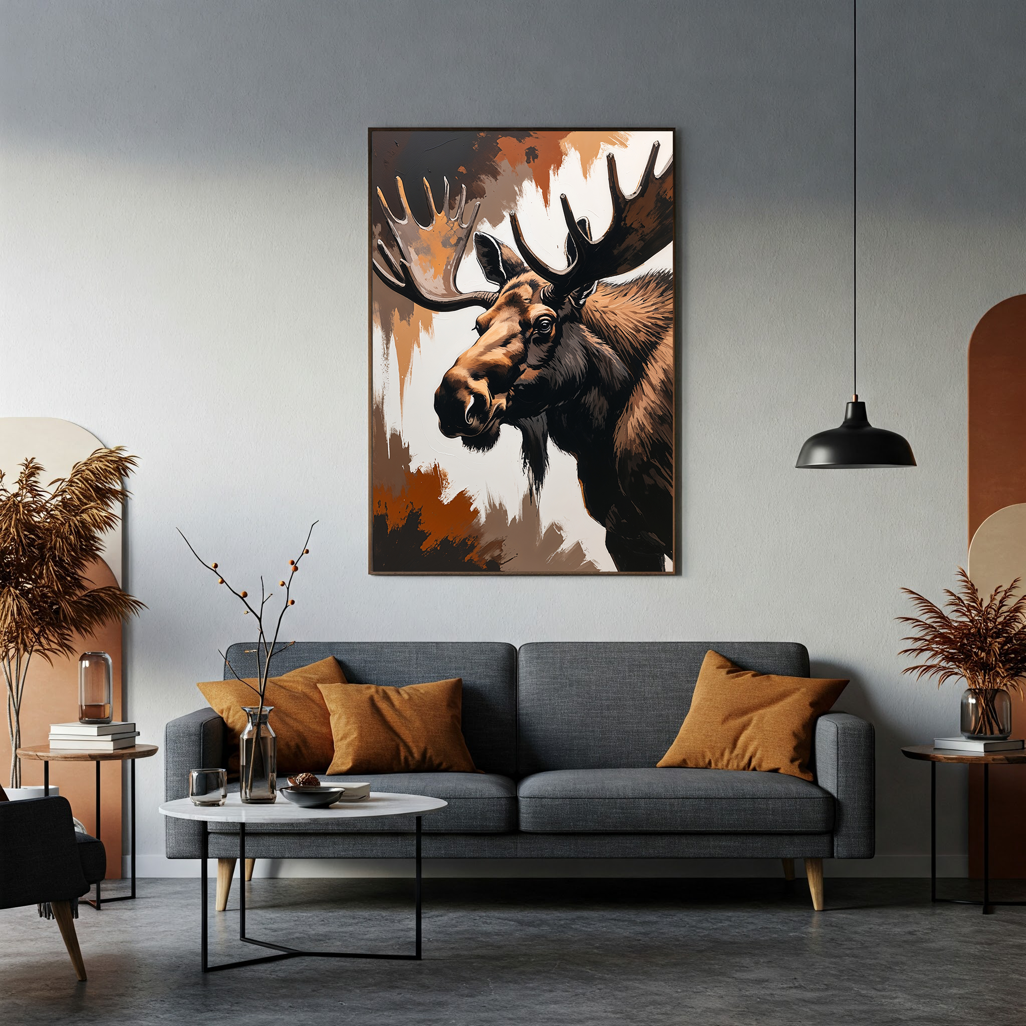 Abstract Moose Portrait Wall Art Print | Digital Download