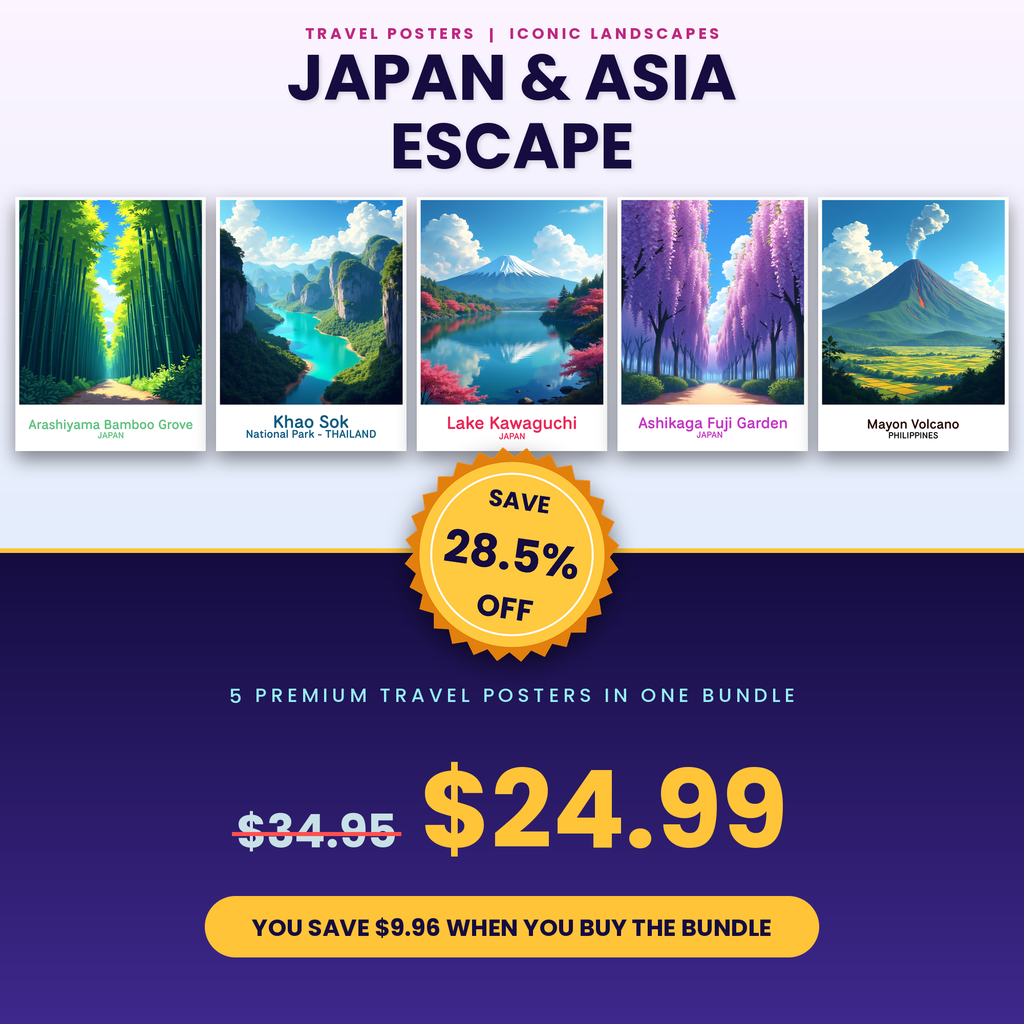 Japan & Asia Escape - 5 Premium Wall Art Prints Bundle