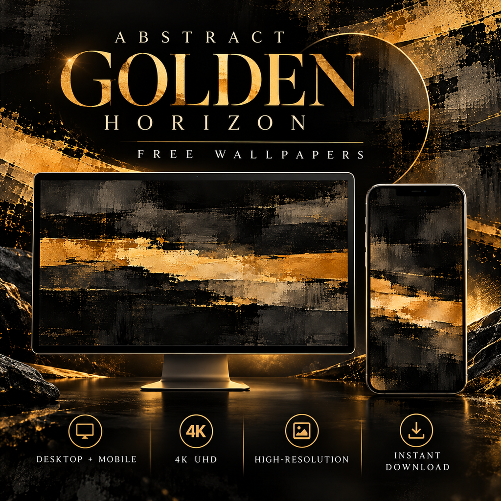 Abstract Golden Horizon – Free 4K Wallpaper | Digital Download