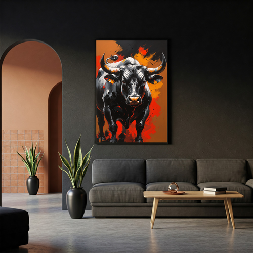 Abstract Bull Wall Art | Digital Download