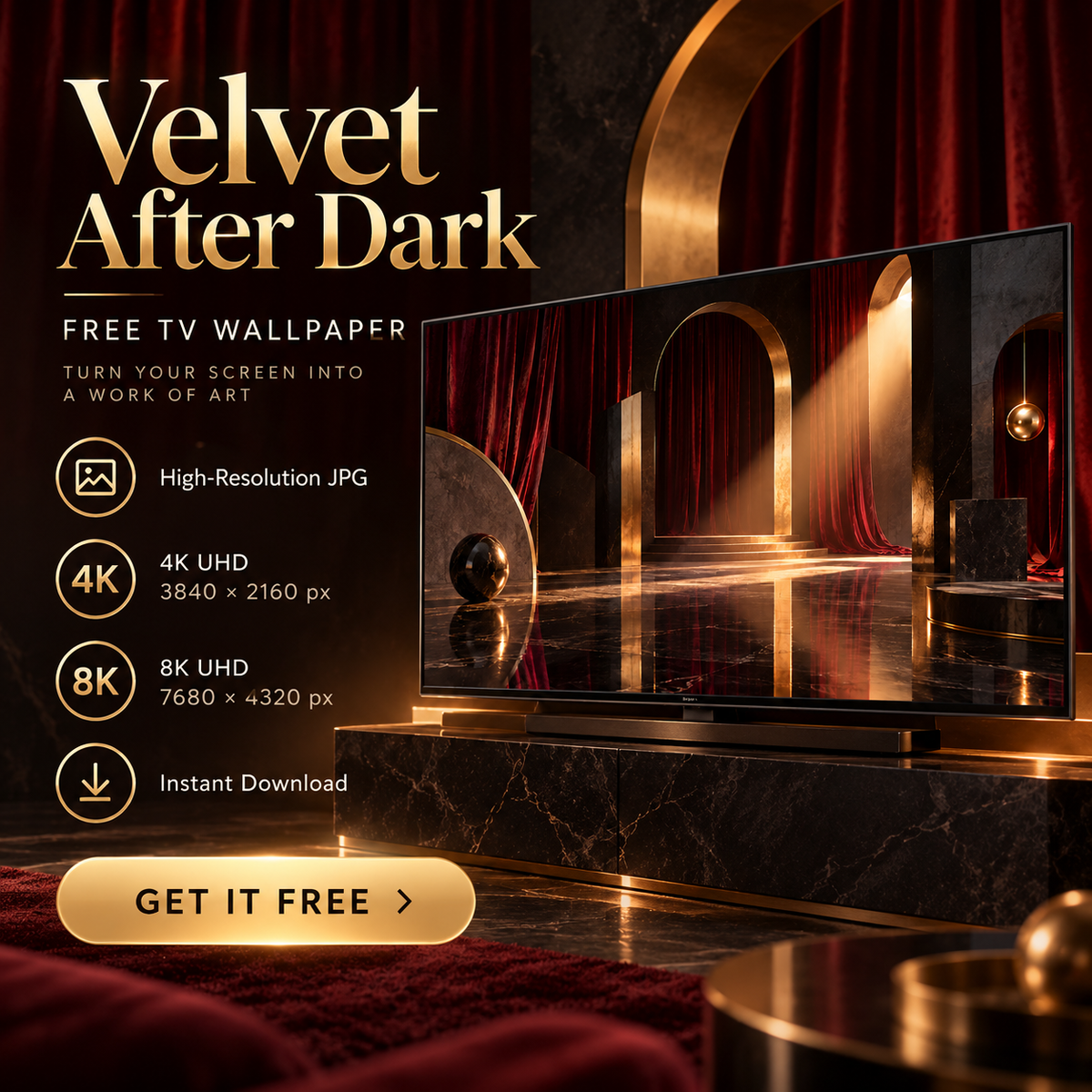 Velvet After Dark – Free 4K & 8K TV Wallpaper