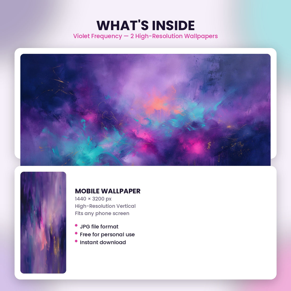 Violet Frequency desktop and mobile wallpaper files preview