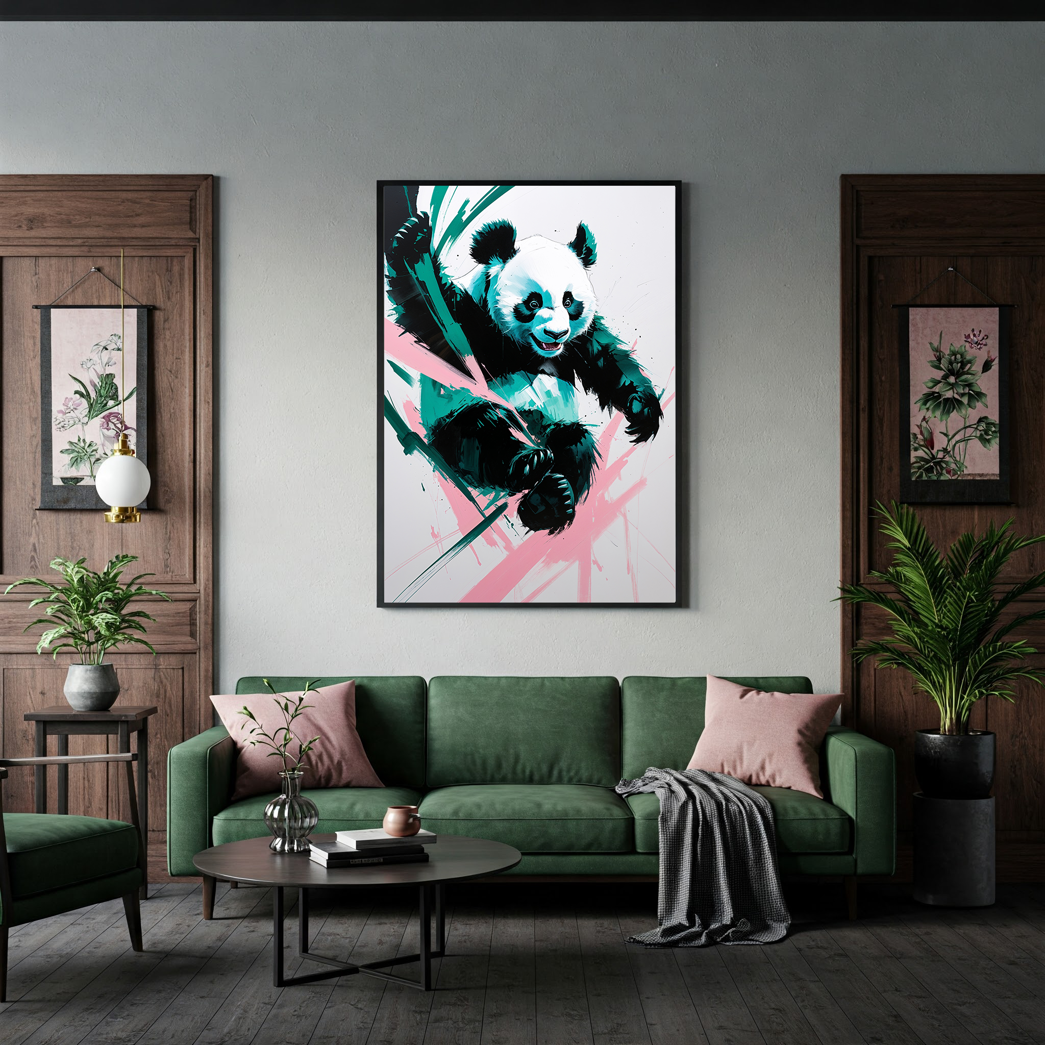 Abstract Panda Bear Wall Art Print | Digital Download