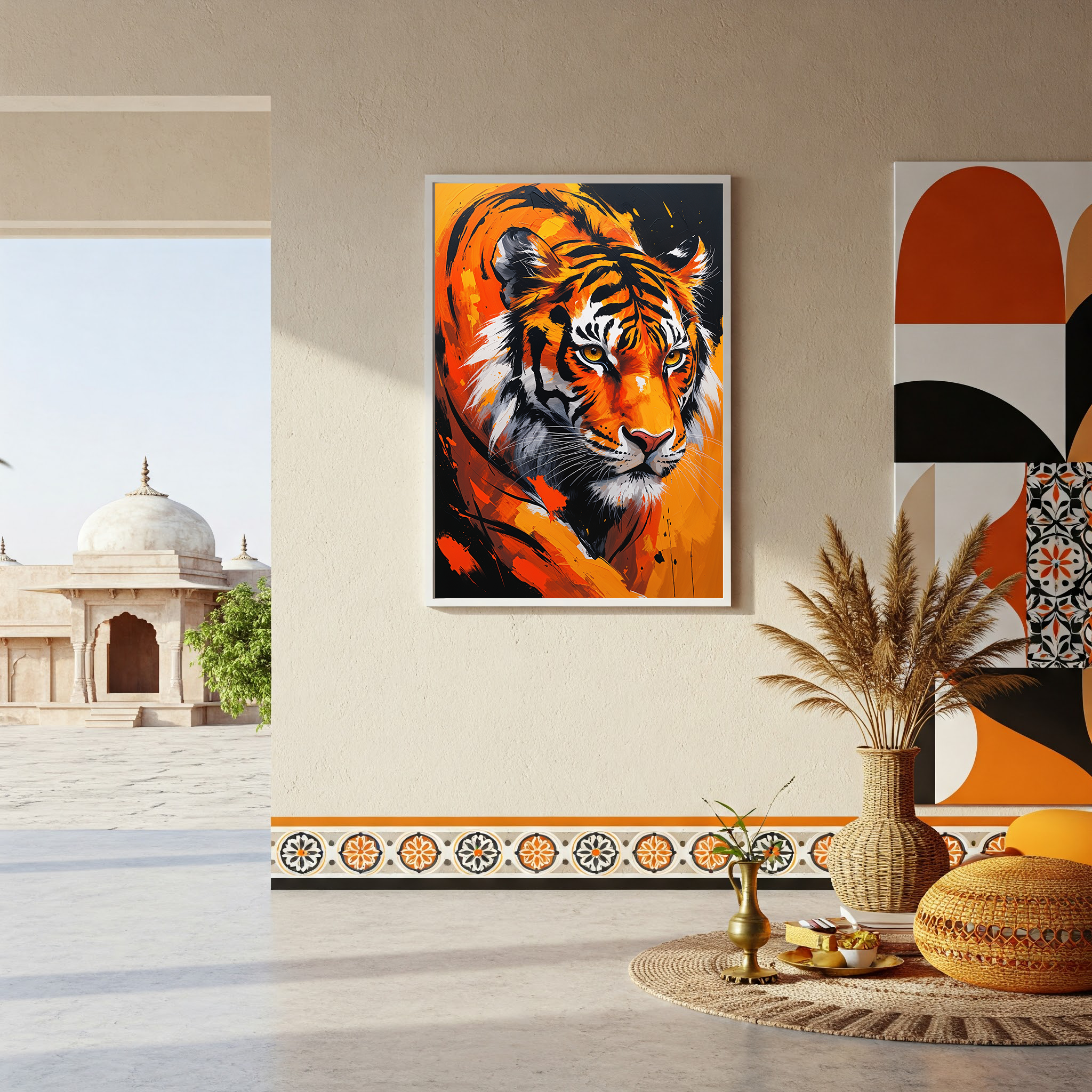 Abstract Tiger Portrait Wall Art Print | Digital Download