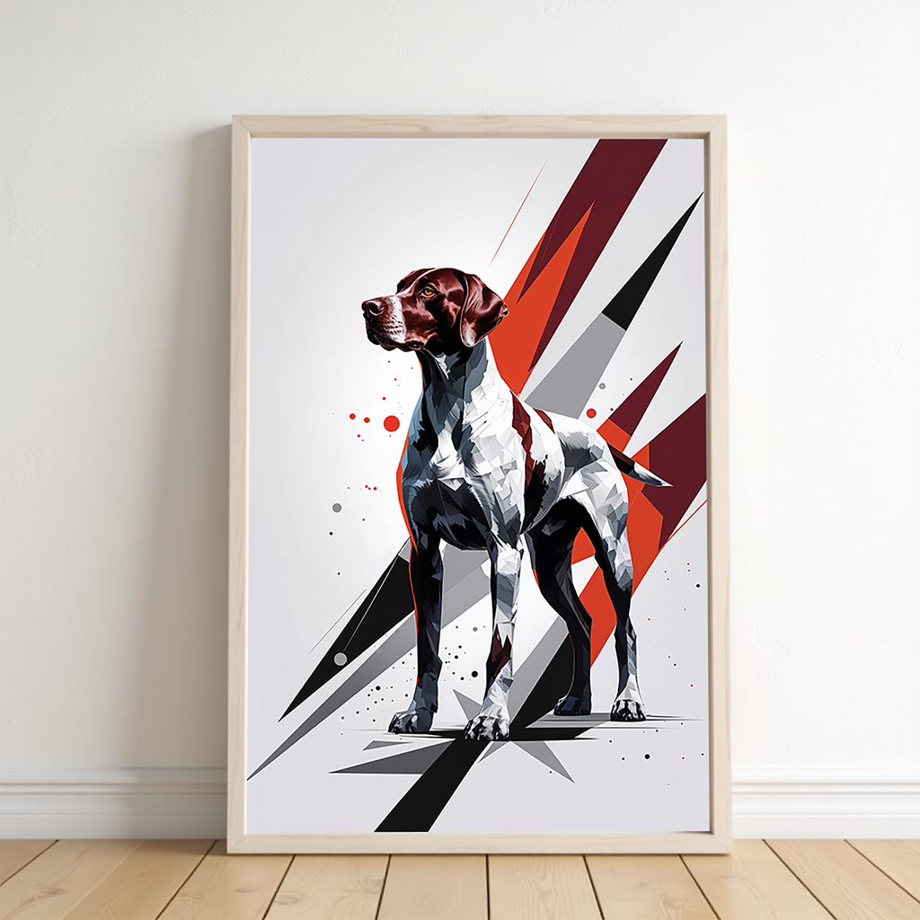 Geometric Pointer Dog Art Print | Digital Download