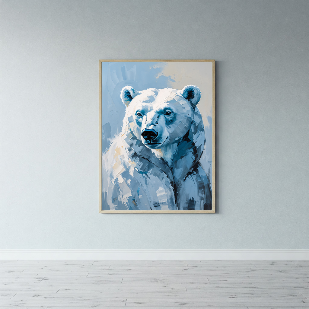 Abstract Polar Bear Portrait Wall Art Print | Digital Download