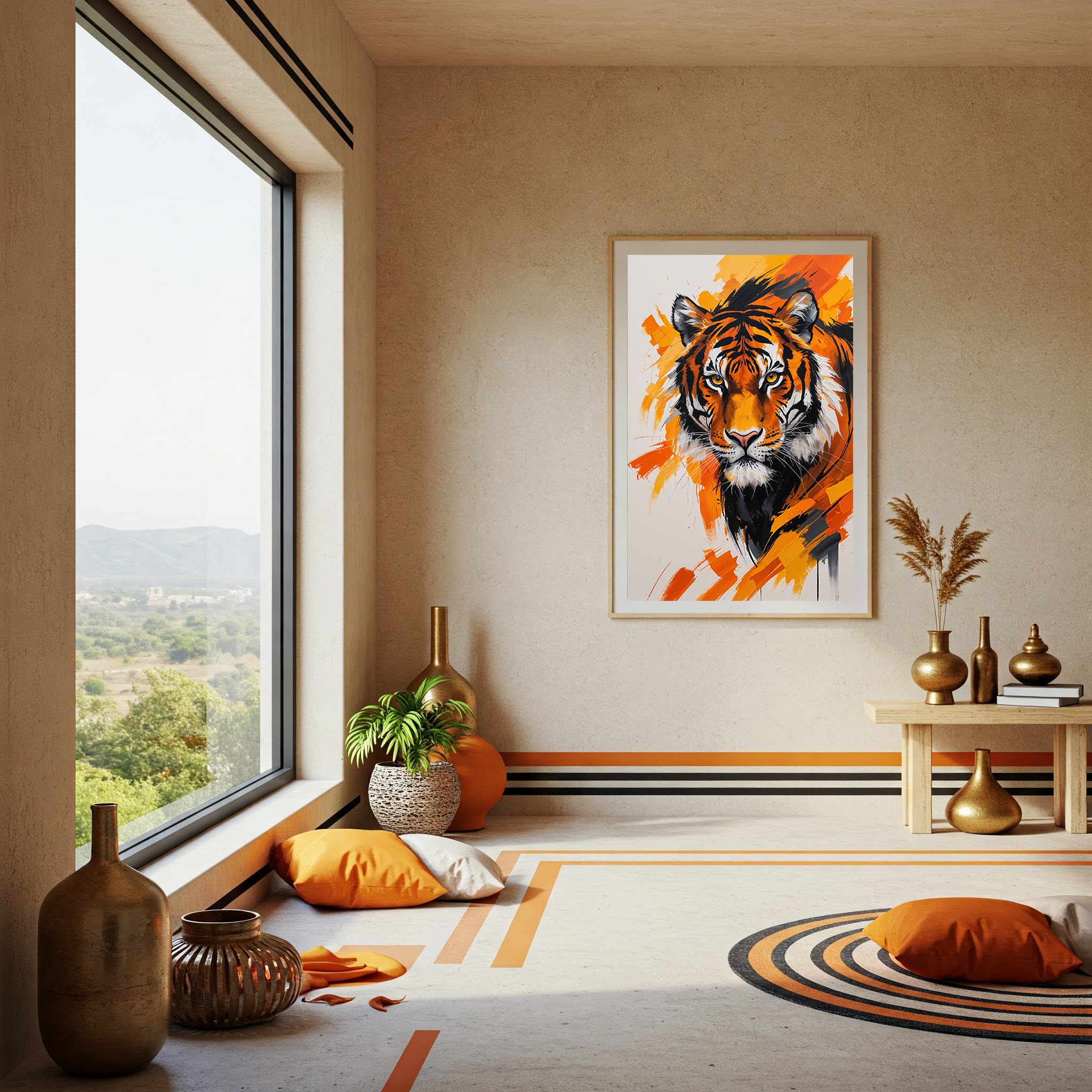 Abstract Tiger Face Wall Art Print | Digital Download