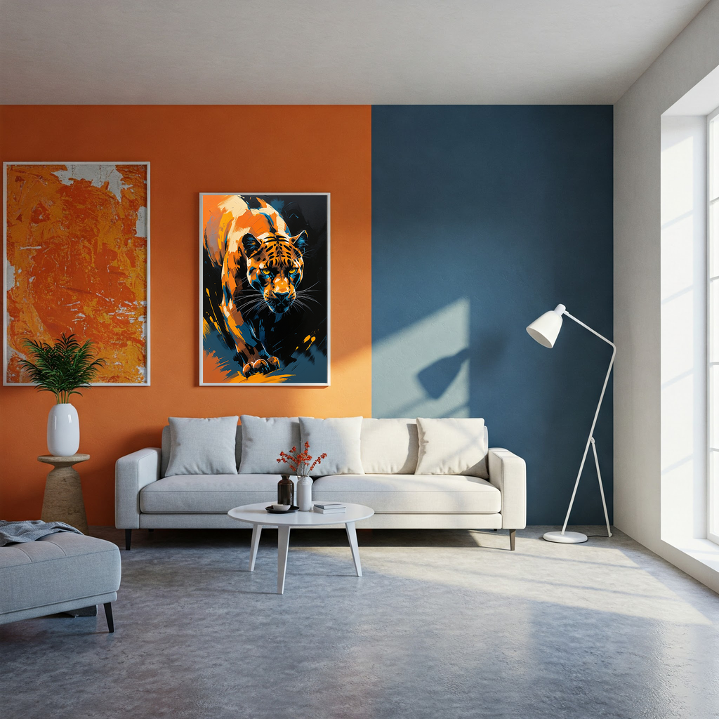 Abstract Panther Portrait Wall Art Print | Digital Download