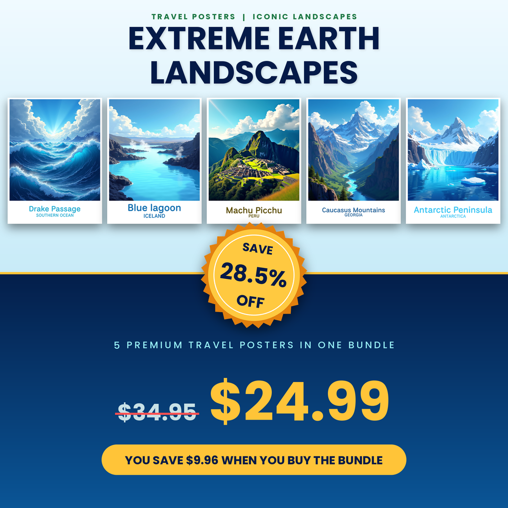 Extreme Earth Landscapes - 5 Premium Wall Art Prints Bundle