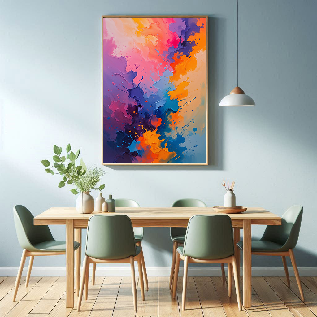 Abstract Paint Splash Colorful Wall Art | Digital Download