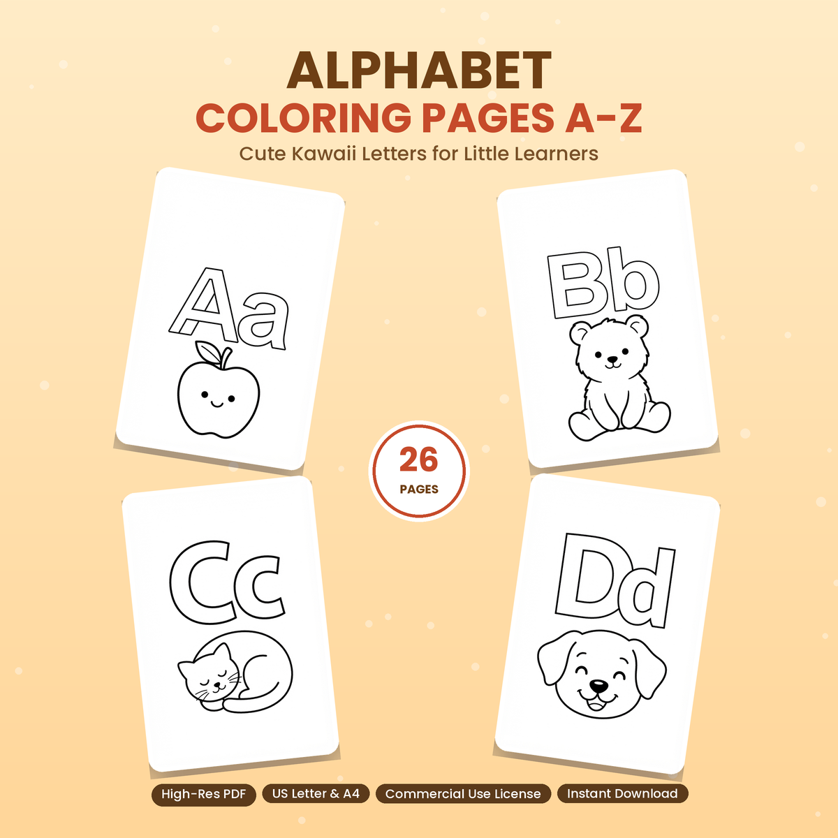 Reflectionare alphabet coloring pages A to Z printable collection