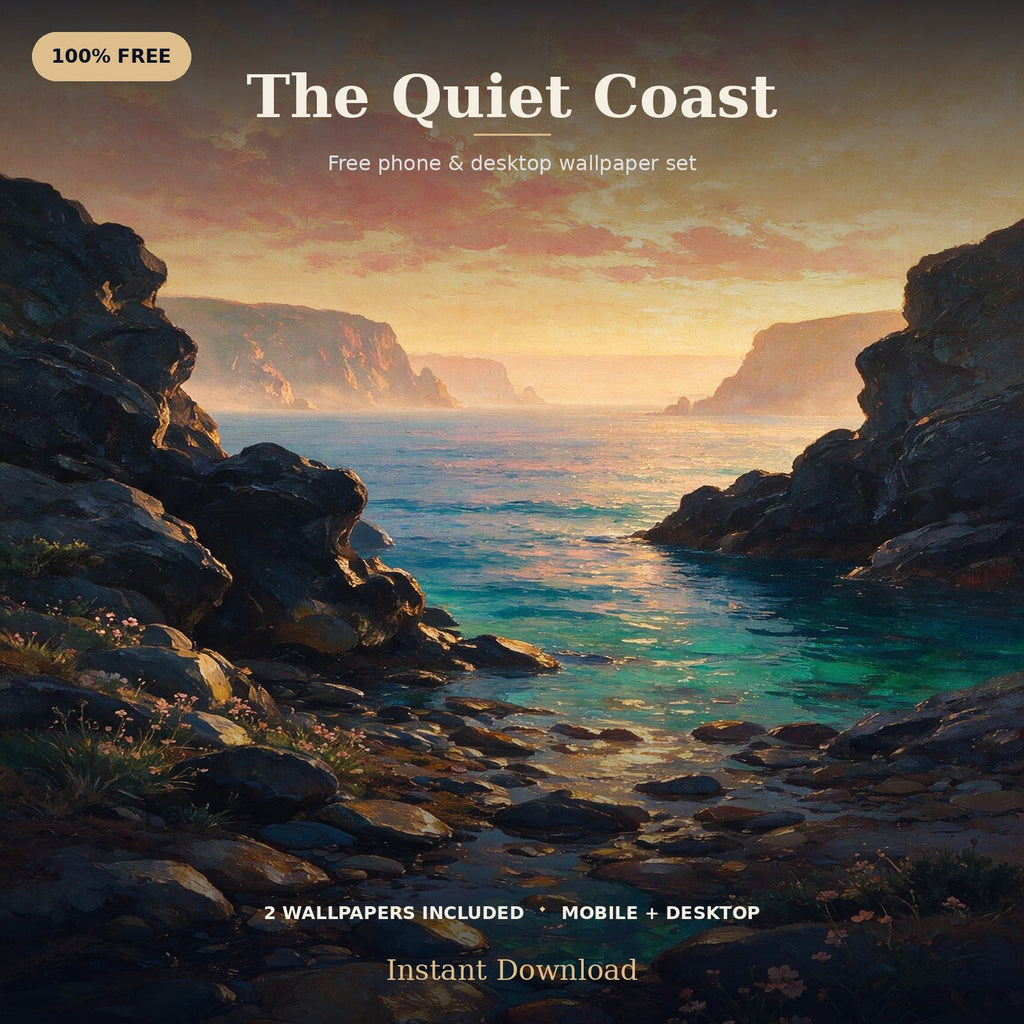 4K Coastal Sunset Ocean Wallpaper | Free Digital Download — alternate product preview