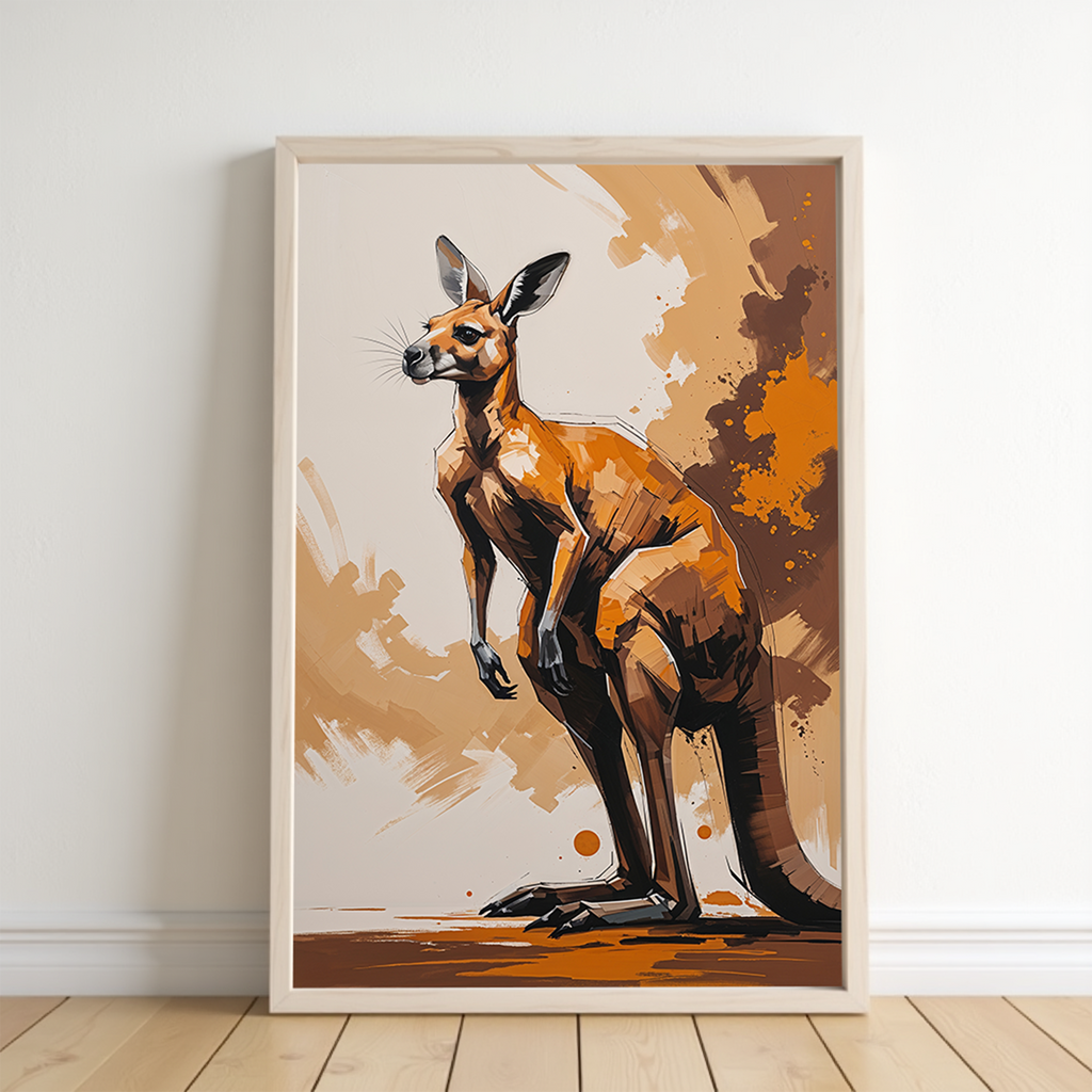 Digital Modern Abstract Kangaroo Wall Art | Digital Download