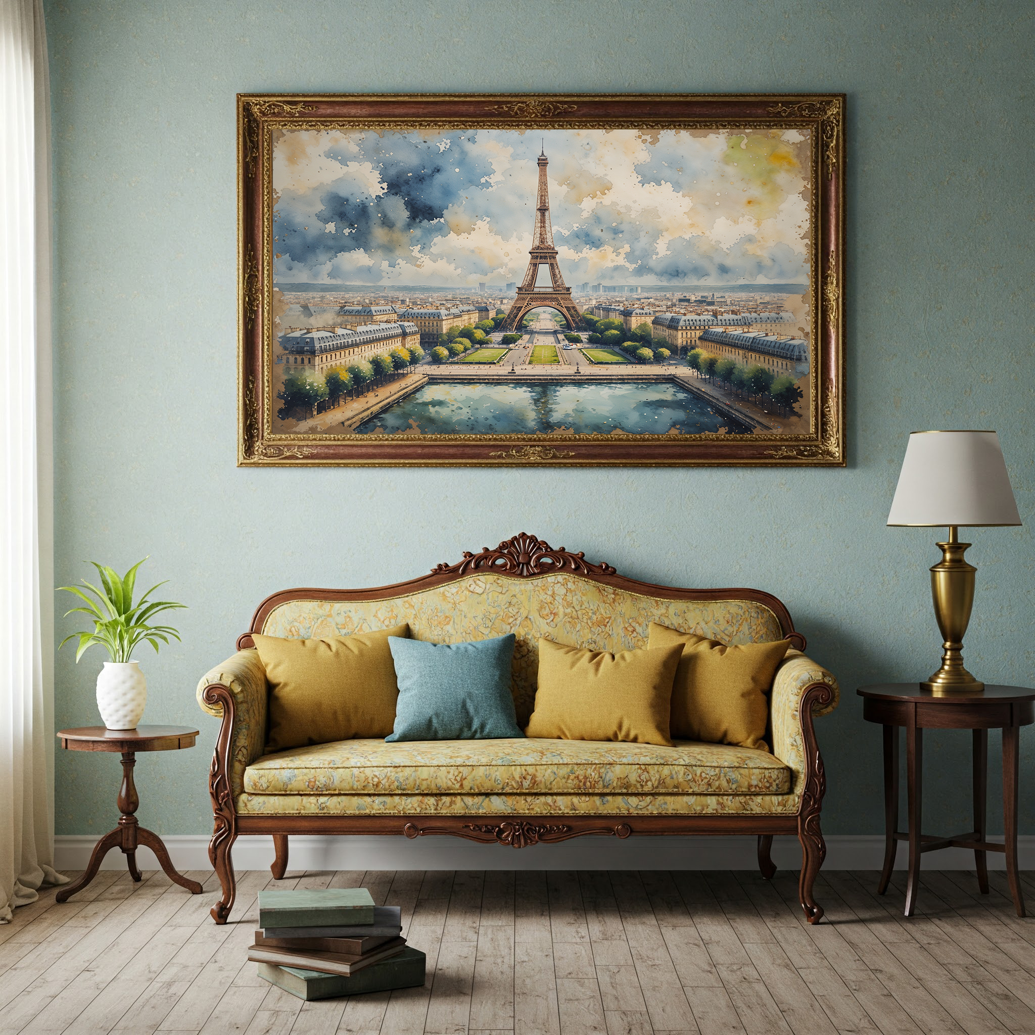 Eiffel Tower Paris Watercolor Wall Art | Digital Download