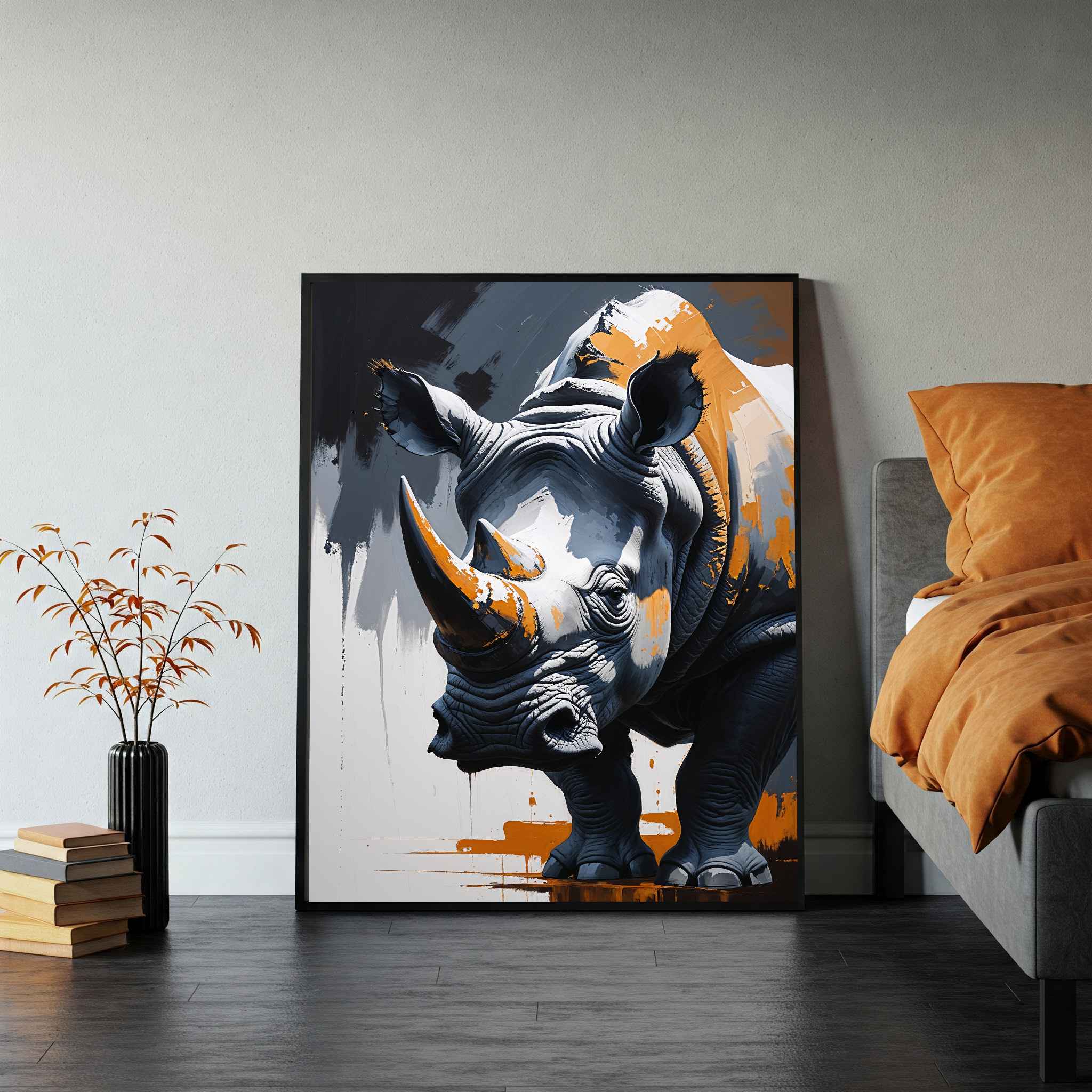 Abstract Rhino Full Body Wall Art | Digital Download