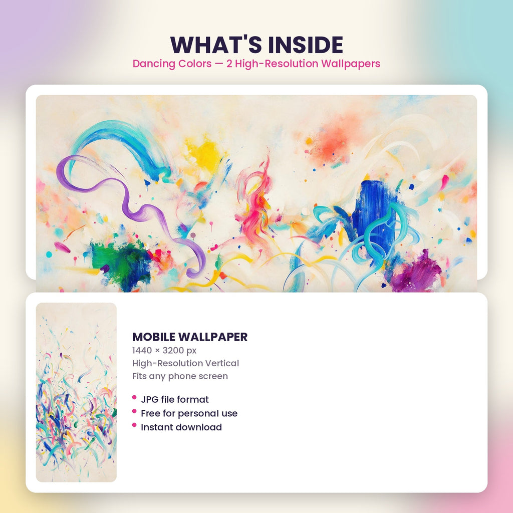 Colorful paint splashes desktop wallpaper preview