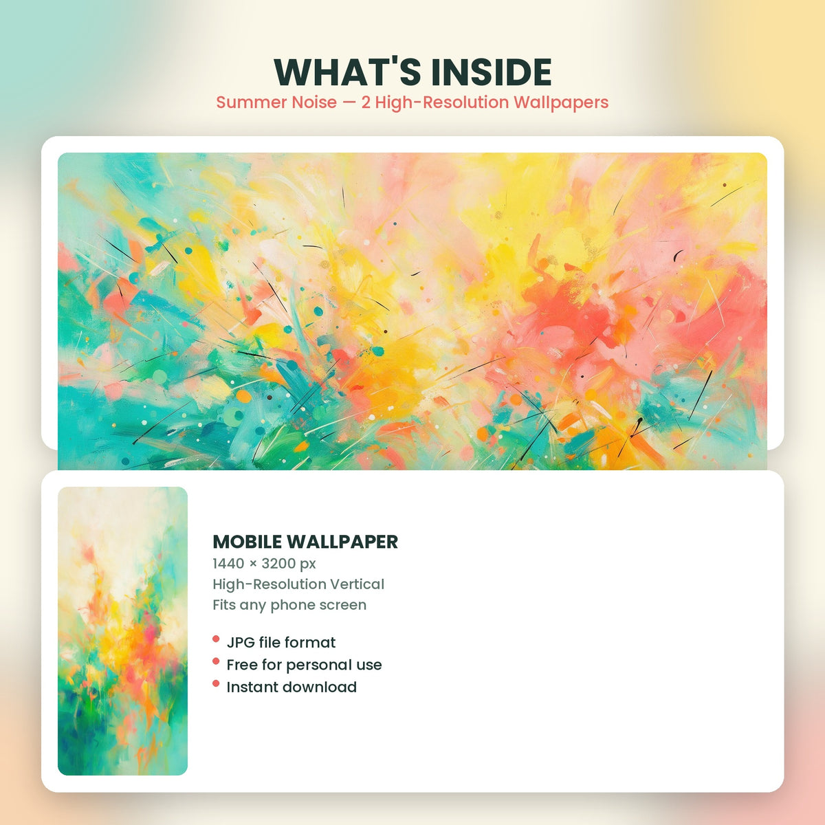 Summer Noise desktop and mobile wallpaper files preview