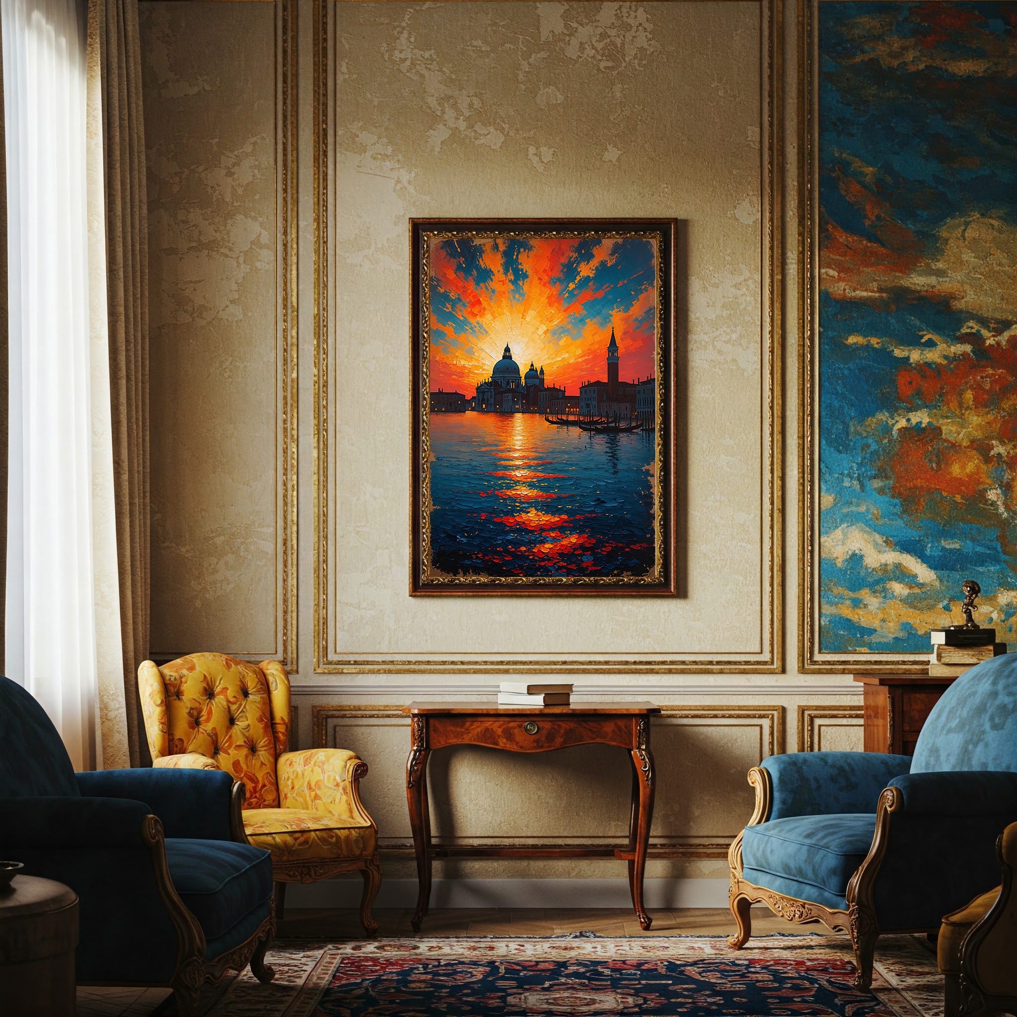 Venice Sunset Painting Canal Wall Art | Digital Download