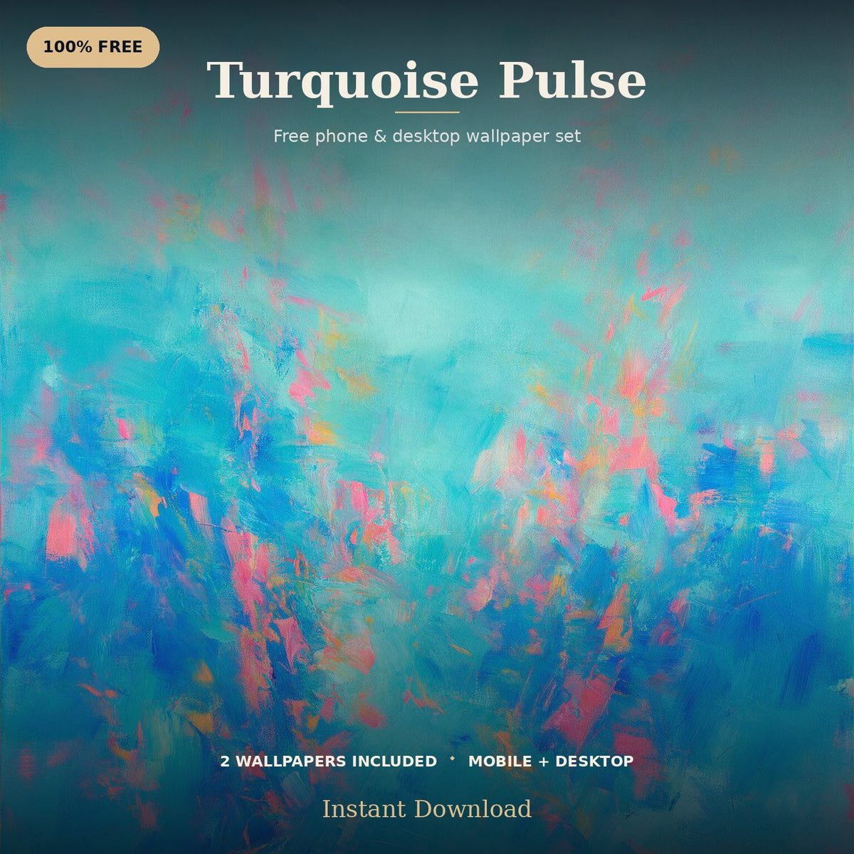 Turquoise Pulse desktop and mobile wallpaper files preview
