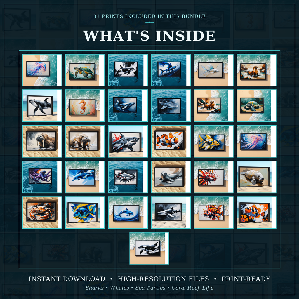 Ocean Life Collection Bundle | 31 Marine Wildlife Prints — alternate product preview