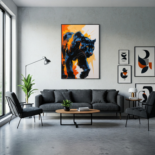 Abstract Black Panther Wall Art Print — alternate product preview