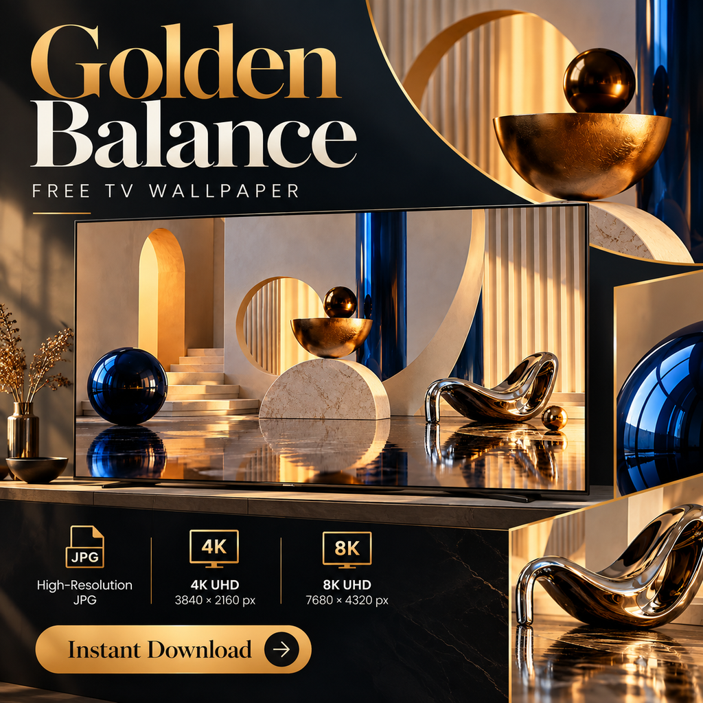 Golden Balance – Free 4K & 8K TV Wallpaper