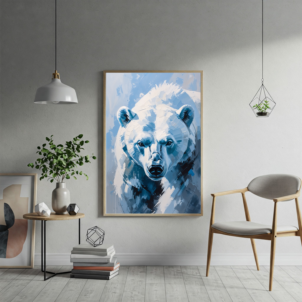 Abstract Polar Bear Wall Art | Digital Download
