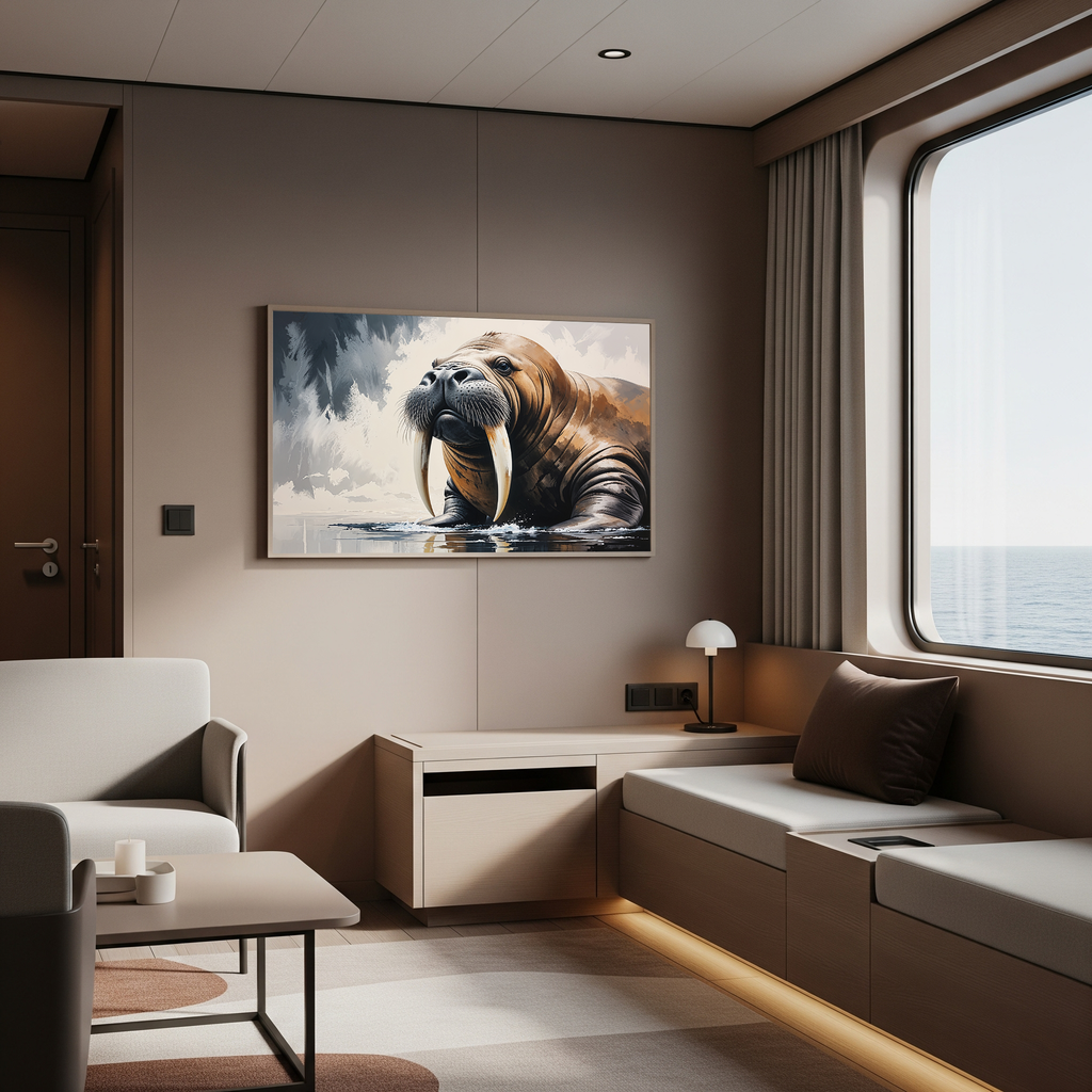 Majestic Walrus Portrait Expressionist Art | Digital Download