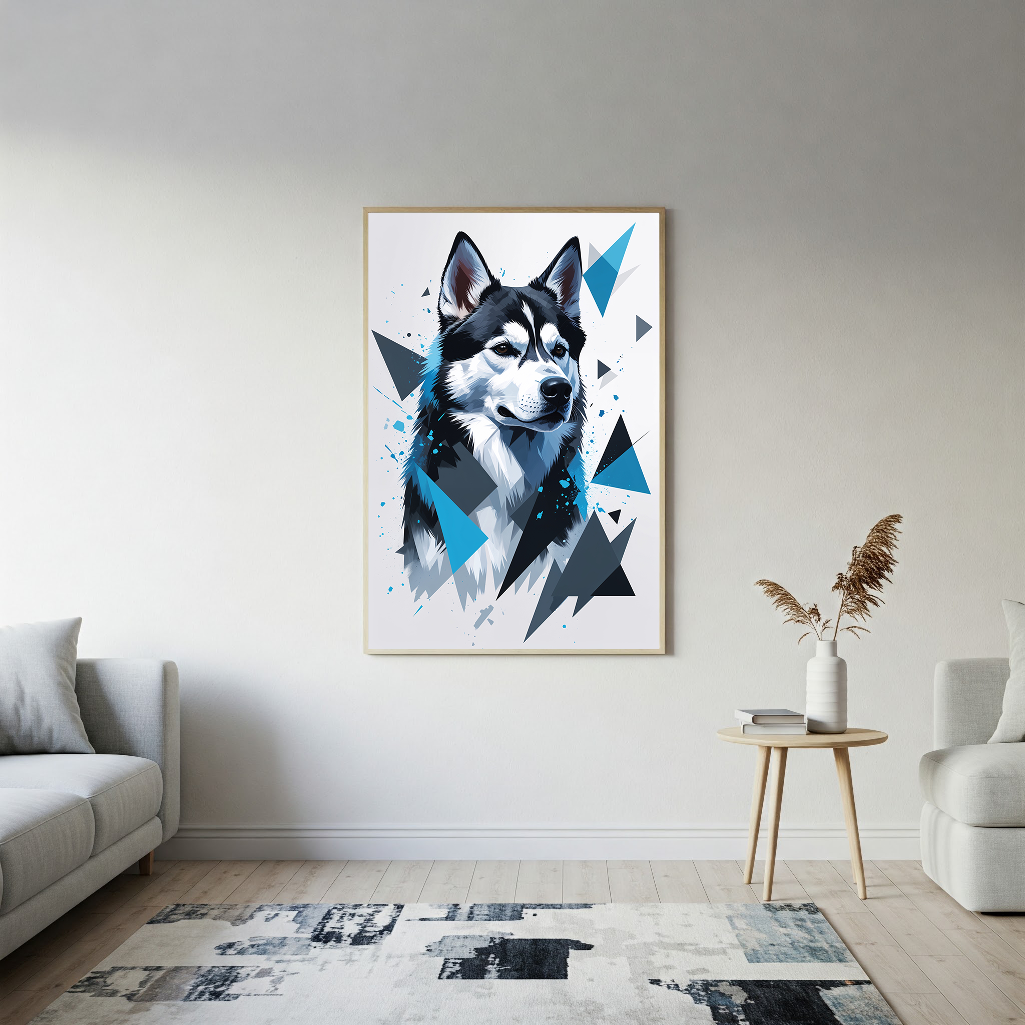 Geometric Husky Art Print - Digital Download
