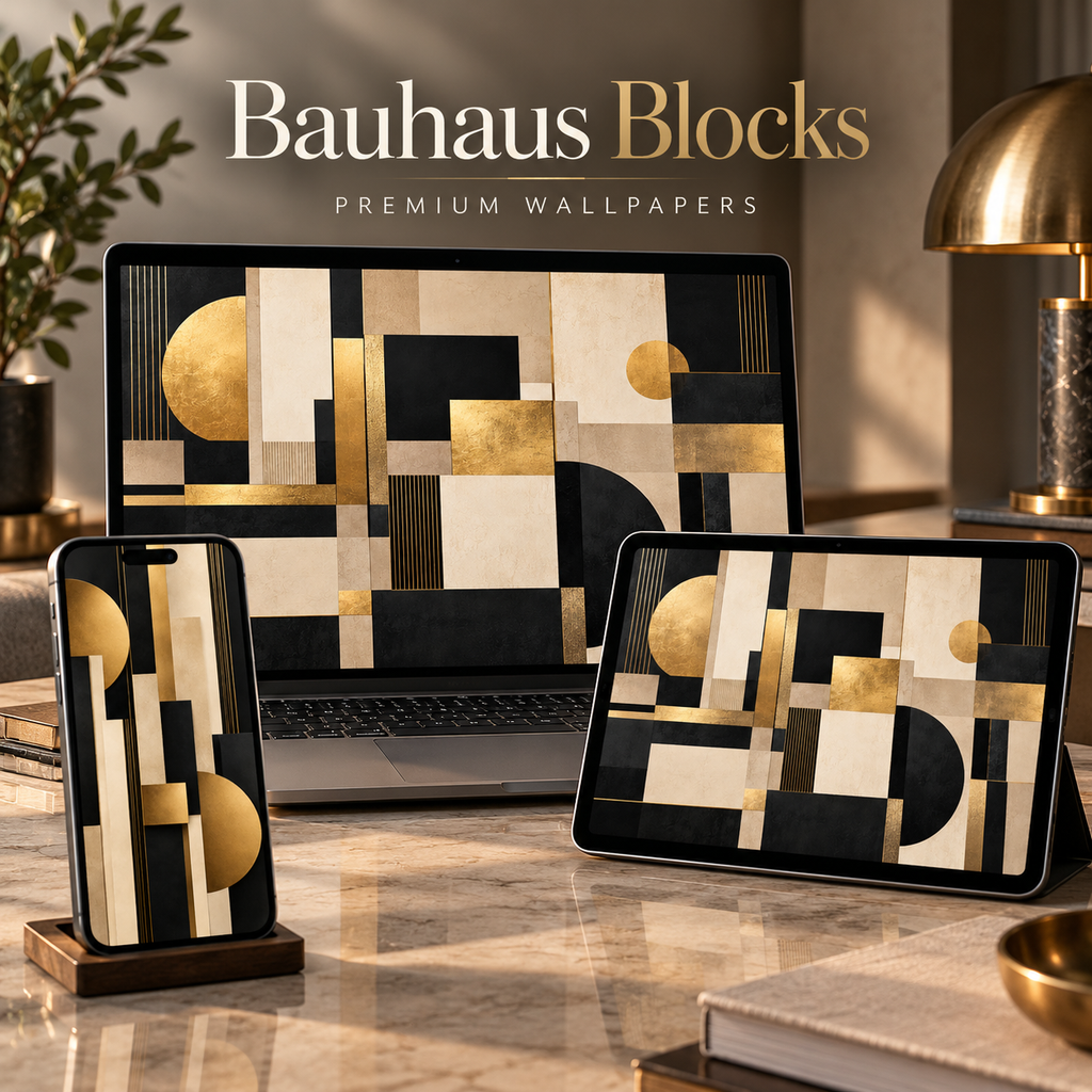 Bauhaus Blocks – Free 4K Wallpaper | Digital Download