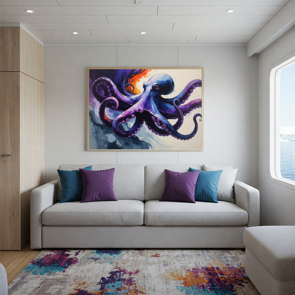 Colorful Watercolor Octopus Wall Art | Digital Download