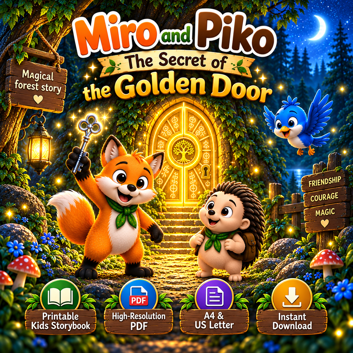 The Secret of the Golden Door printable storybook A4 and US Letter preview