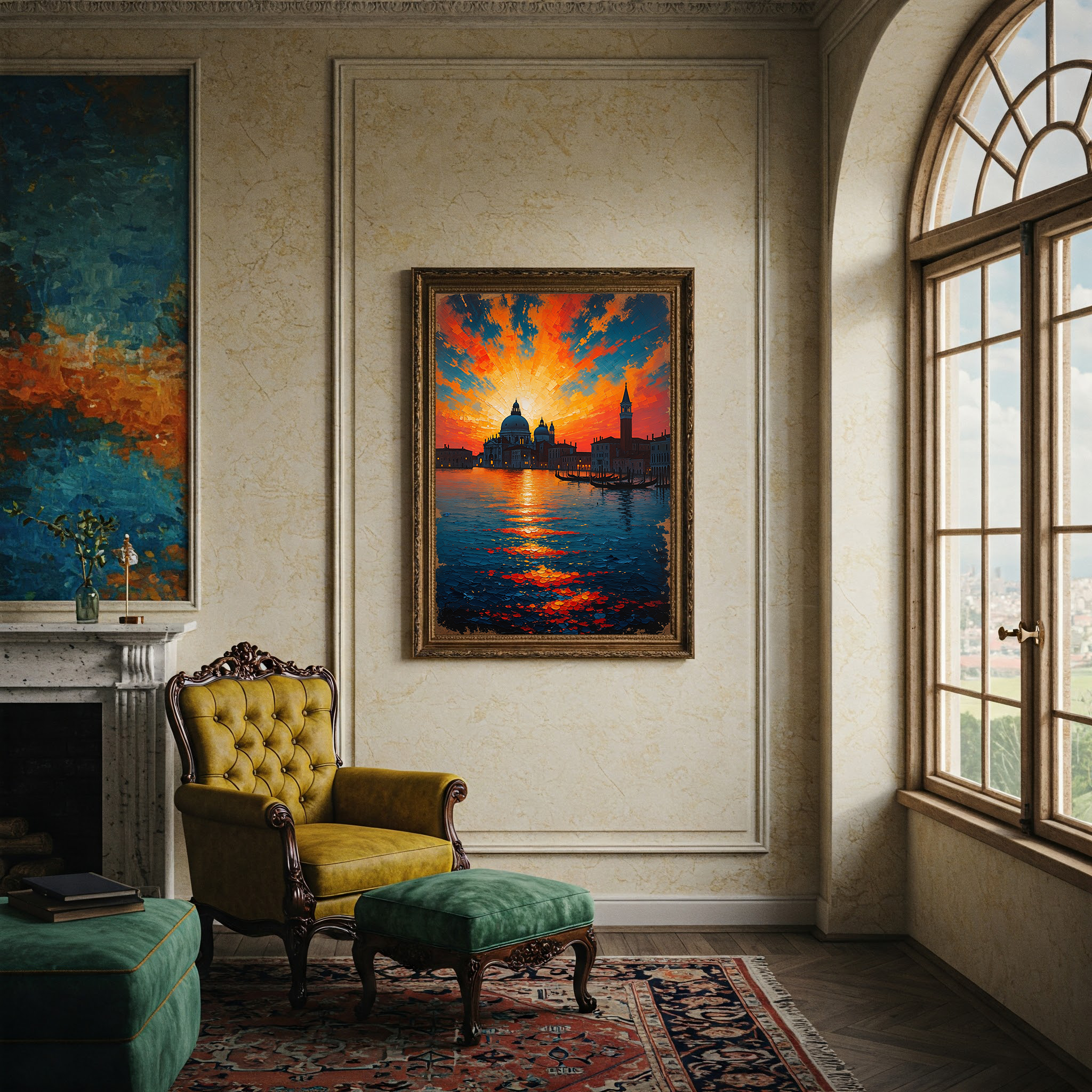 Venice Sunset Painting Canal Wall Art | Digital Download