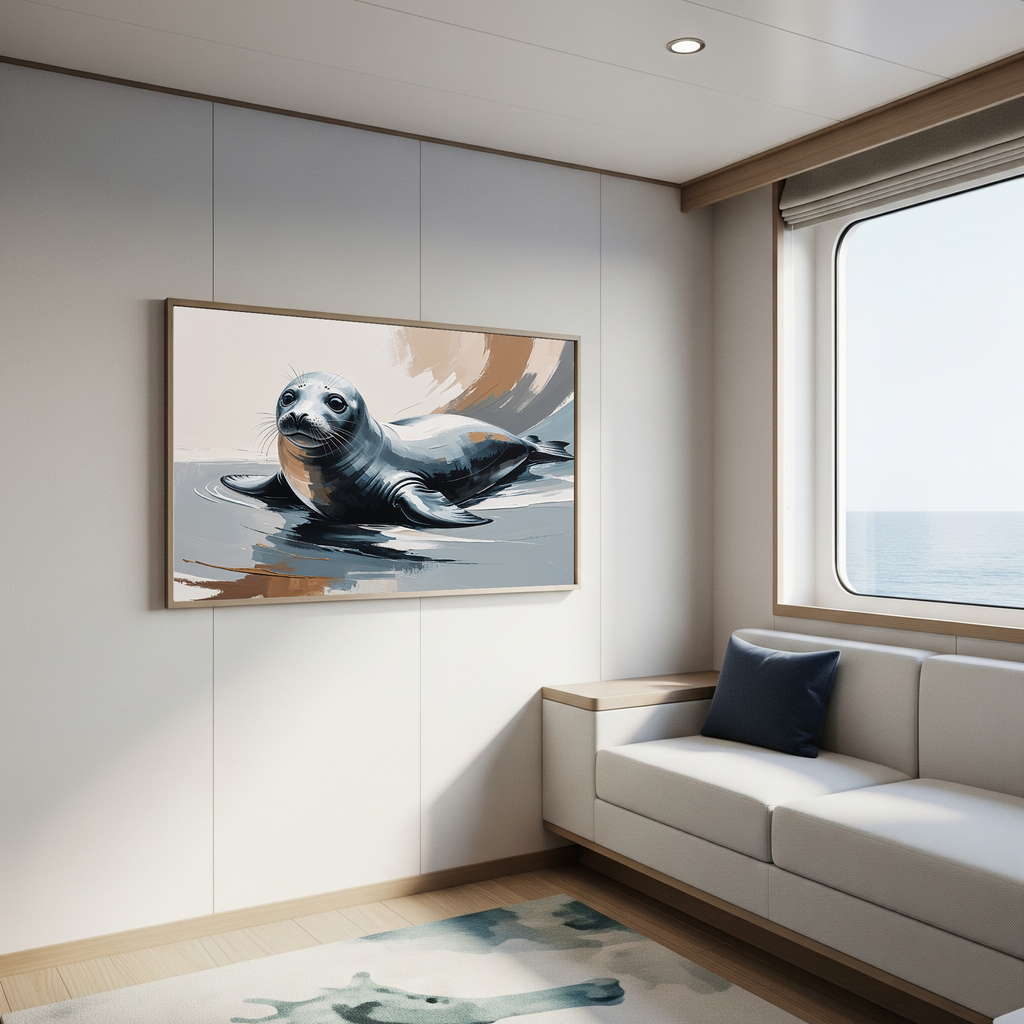 Abstract Seal Painting Ocean Wall Art | Digital Download