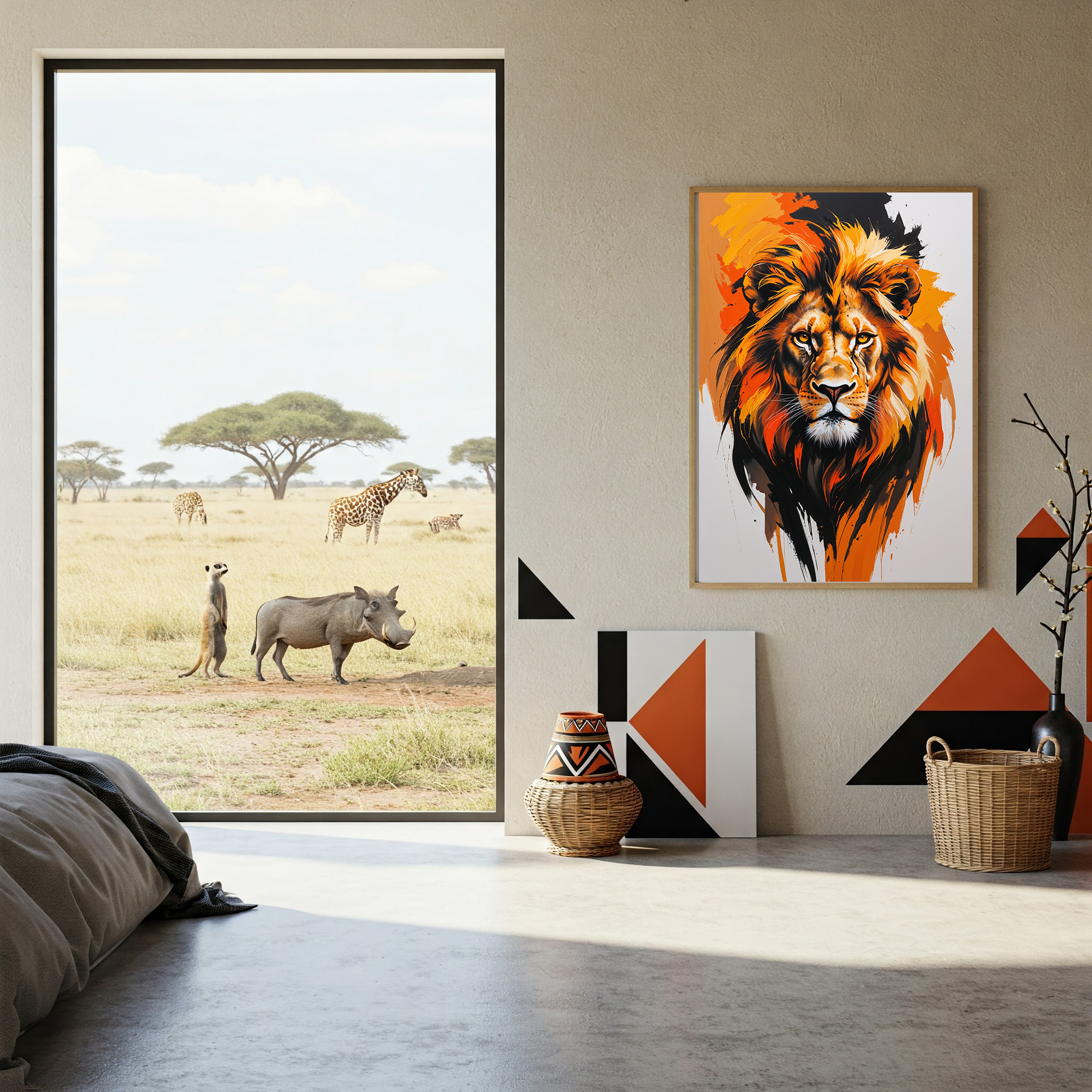 Abstract Lion Face Wall Art | Digital Download