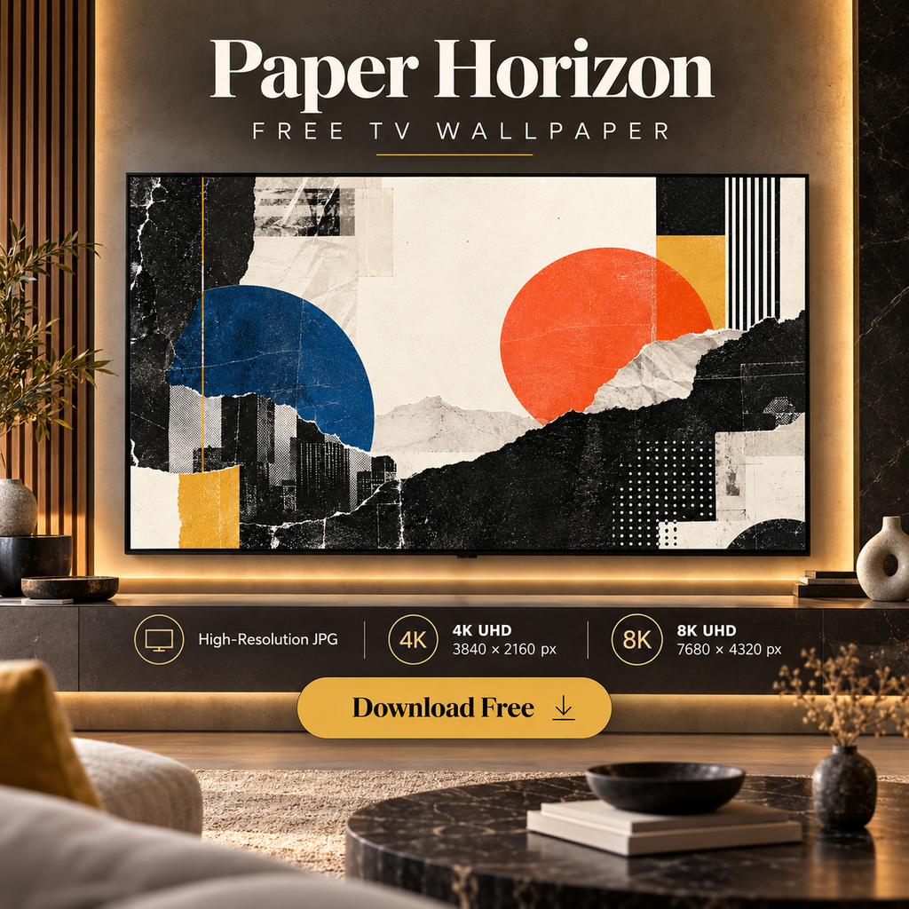 Paper Horizon geometric torn paper digital art for Samsung Frame TV