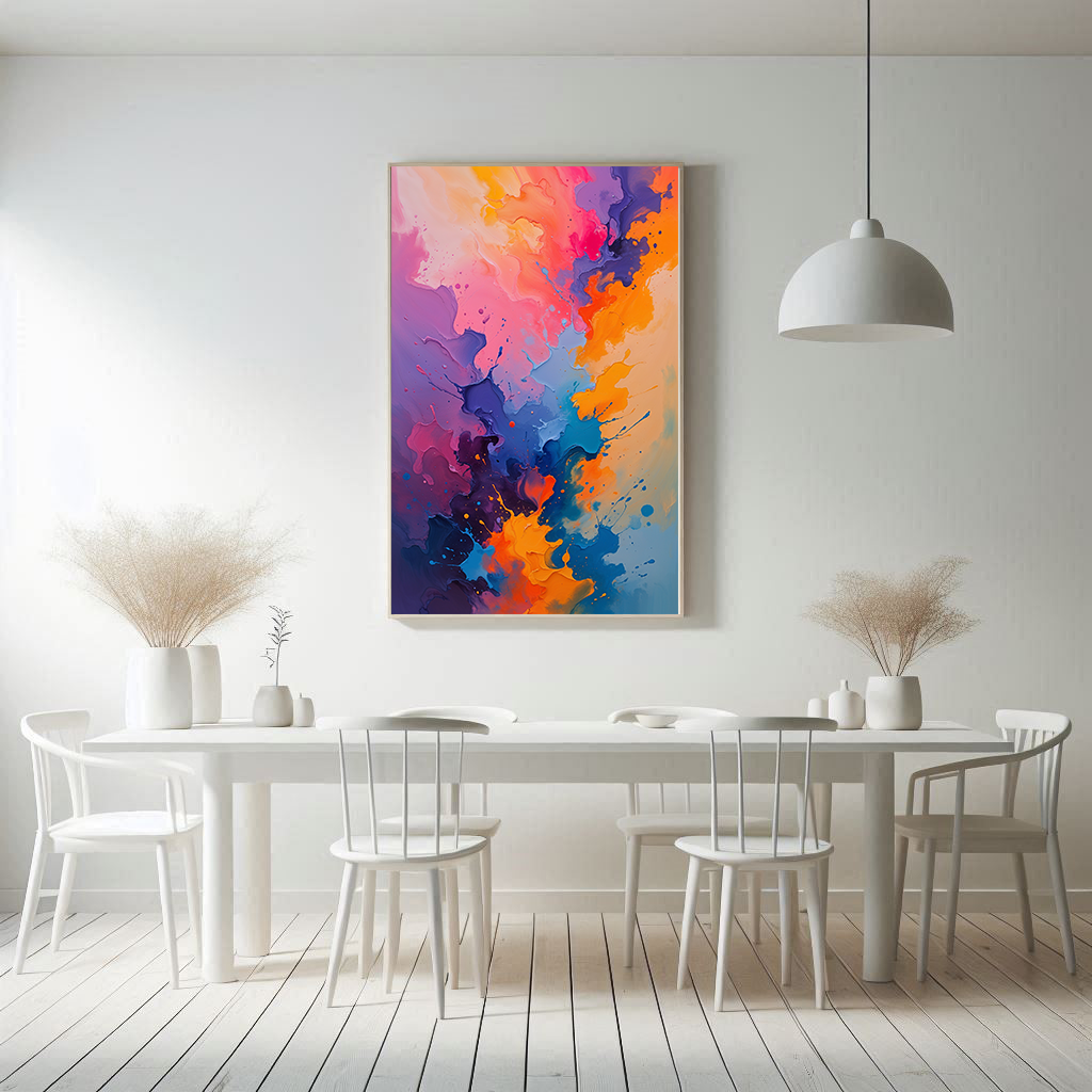 Abstract Paint Splash Colorful Wall Art | Digital Download